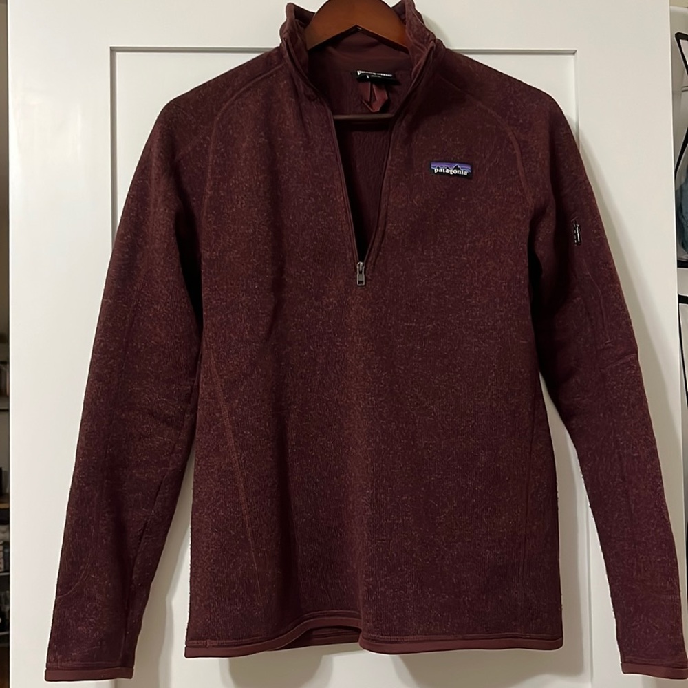 Patagonia Maroon Fleece Quarter Zip Sweater